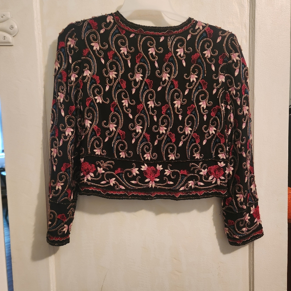 Vintage black beaded jacket - Picture 3 of 3